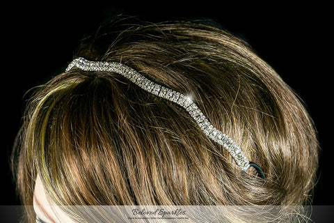 Rita Wavy Rhinestone Stretch Headband | Rhinestone - Beloved Sparkles
 - 4