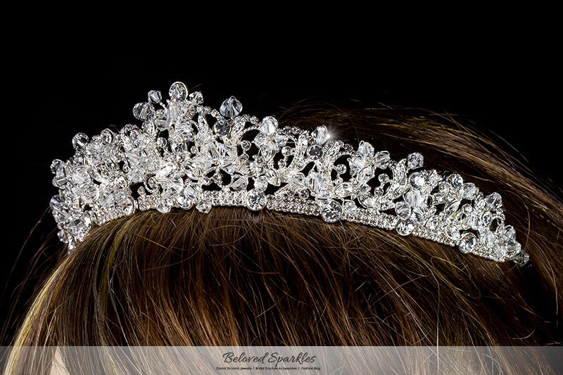 Ingrid Royal Cluster Silver Tiara | Swarovski Crystal - Beloved Sparkles
 - 4