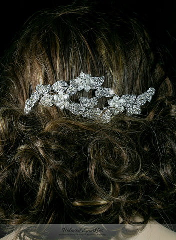 Nikki Art Deco Flower Hair Comb | Swarovski Crystal - Beloved Sparkles
 - 4