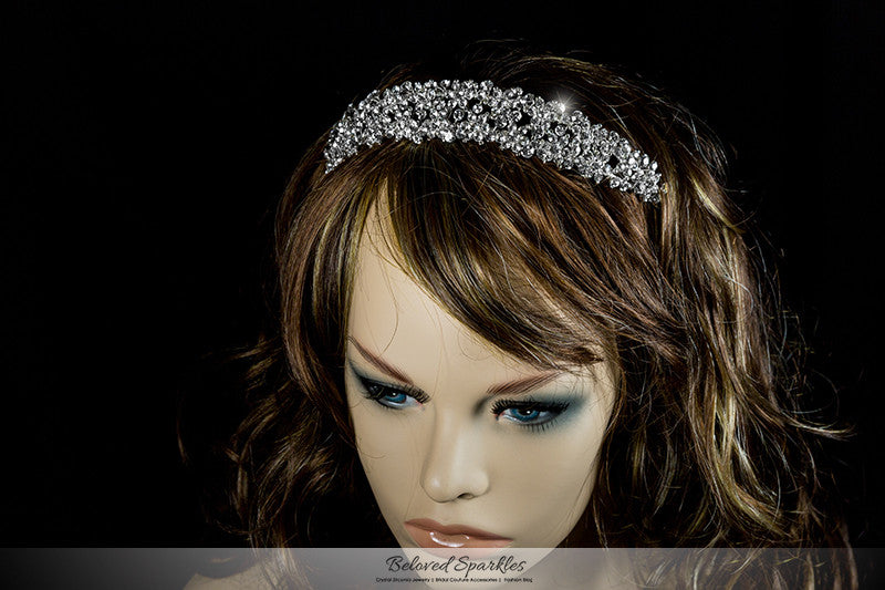 Krisma Floral Cluster Silver Tiara | Swarovski Crystal - Beloved Sparkles
 - 4