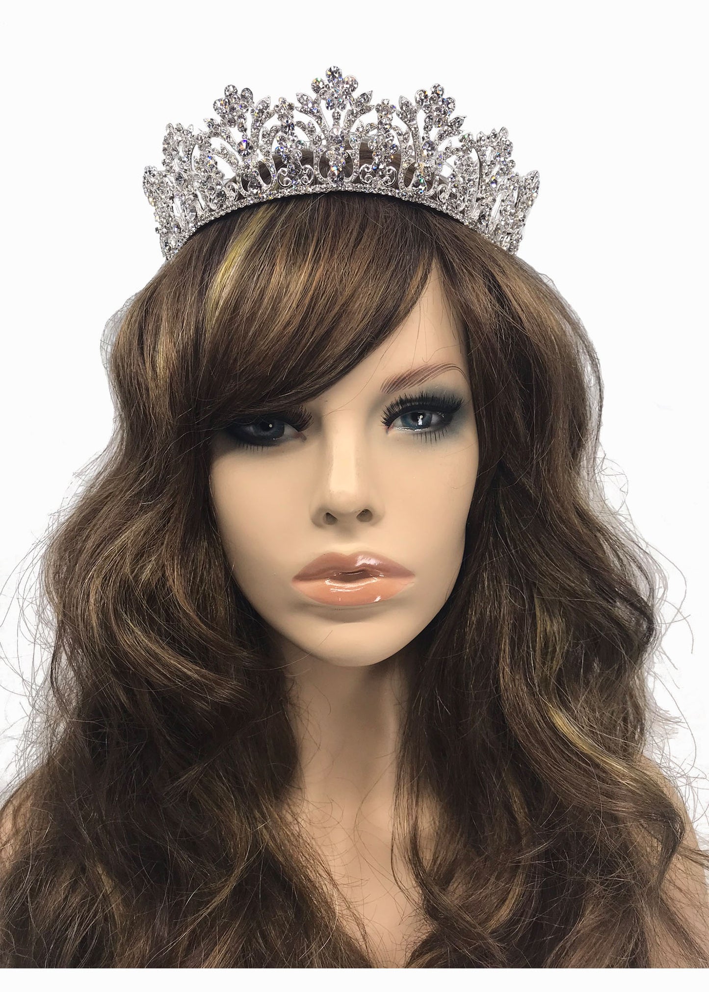 Estella Crystal Floral Bouquet Silver Tiara