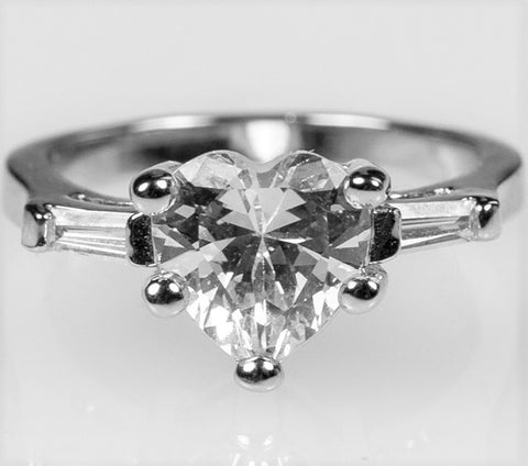 Hetty Heart CZ Solitaire Engagement Ring | 2.5ct