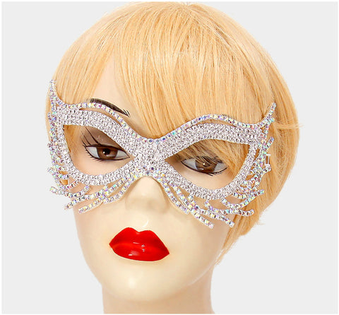 Nohelia Art Deco Modern Masquerade Mask | Crystal - Beloved Sparkles
 - 4