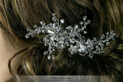 Helen Floral Spray Hair Clip | Swarovski Crystal - Beloved Sparkles
 - 4