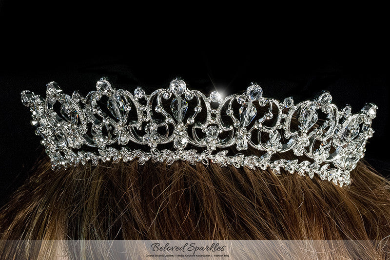 Marissa Vintage Art Deco Silver Tiara | Swarovski Crystal - Beloved Sparkles
 - 4