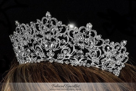 Lorelei Royal Statement Silver Tiara | Swarovski Crystal - Beloved Sparkles
 - 4