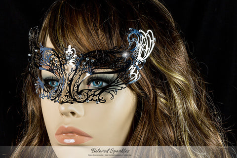 Liana Silver Metal Lace Masquerade Mask | Metal - Beloved Sparkles
 - 4