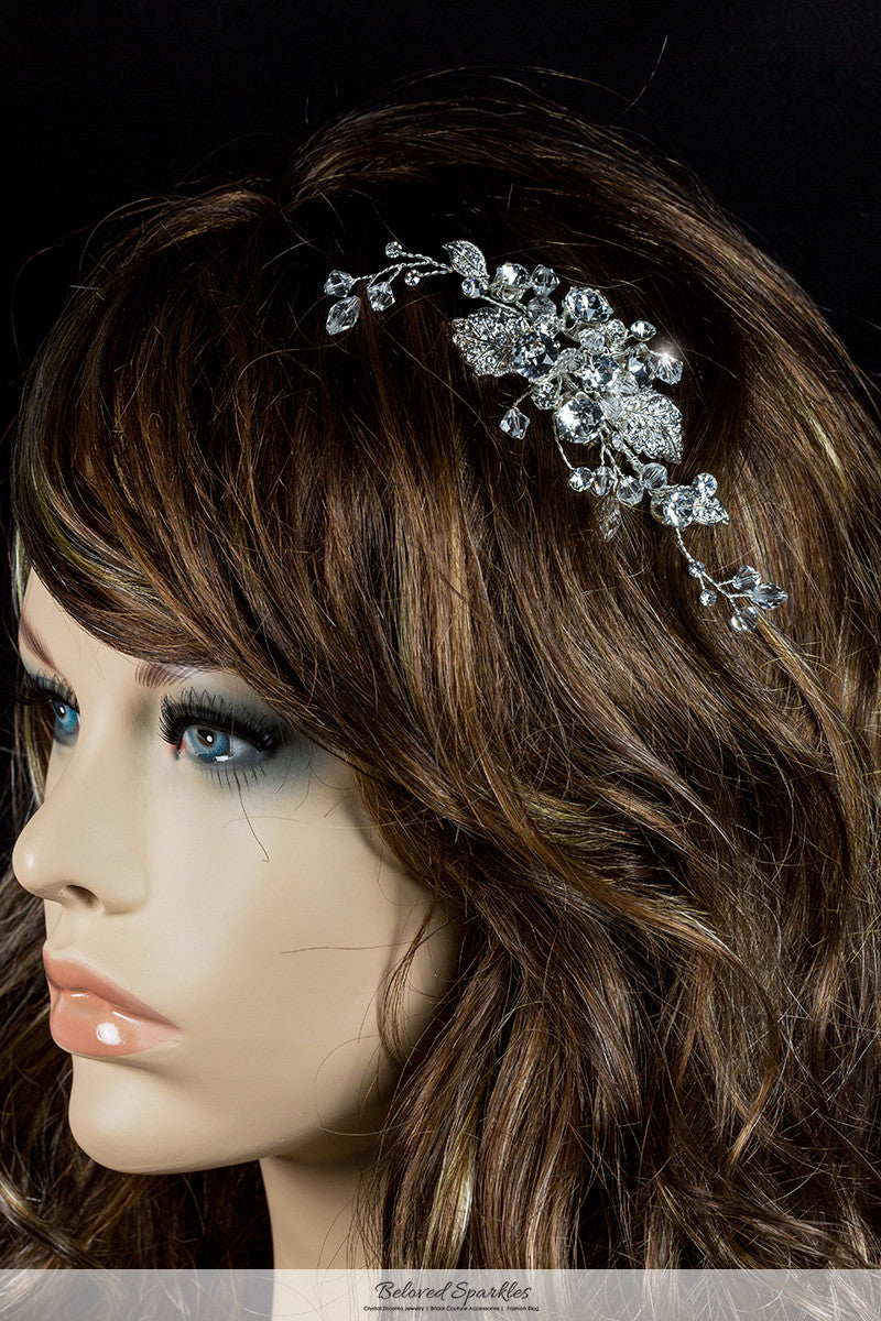 Derica Curved Leaves Hair Comb | Swarovski Crystal - Beloved Sparkles