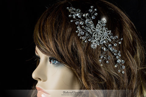 Sisley Garden Flower Leaves Hair Comb | Swarovski Crystal - Beloved Sparkles
 - 5