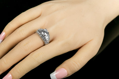 Iris Round CZ Milgrain Engagement Ring | 4.5ct