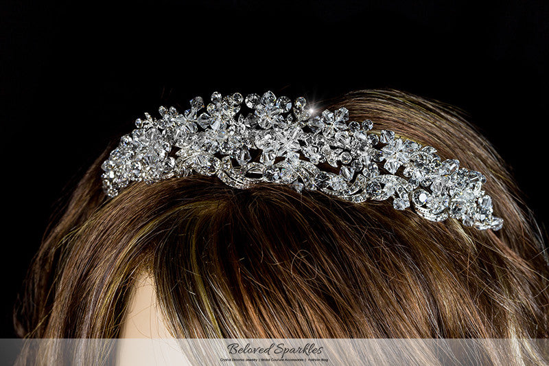 Leda Cluster Statement Silver Tiara | Swarovski Crystal - Beloved Sparkles
 - 5