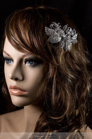 Heidi Bejeweled Leaves Cluster Hair Comb | Swarovski Crystal - Beloved Sparkles
 - 5
