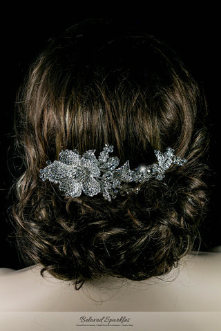 Adele Vintage Flower Statement Hair Comb | Swarovski Crystal - Beloved Sparkles
 - 3