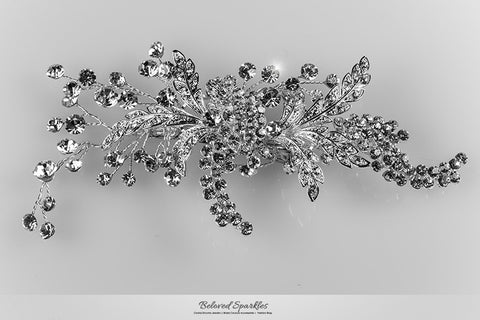 Connie Leaf Spray Hair Clip | Swarovski Crystal - Beloved Sparkles