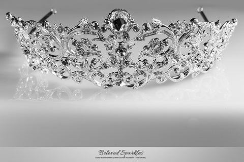 Matilda Victorian Romantic Silver Tiara | Swarovski Crystal - Beloved Sparkles
 - 5