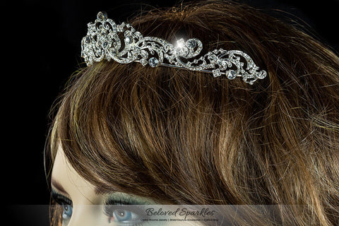 Brianna Romantic Royal Silver Tiara | Swarovski Crystal - Beloved Sparkles
 - 5