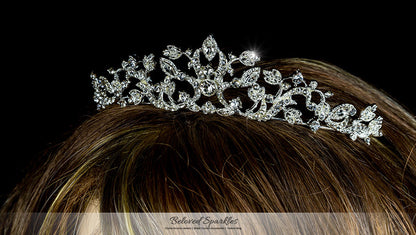 Nedda Art Deco Filigree Silver Tiara | Swarovski Crystal - Beloved Sparkles
 - 5