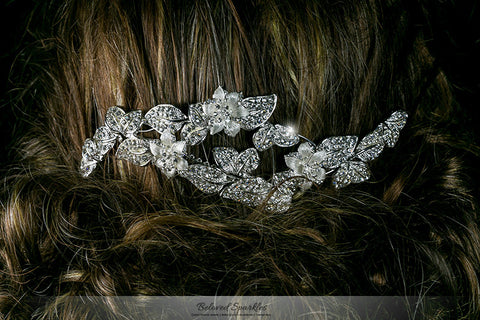 Nikki Art Deco Flower Hair Comb | Swarovski Crystal - Beloved Sparkles
 - 5
