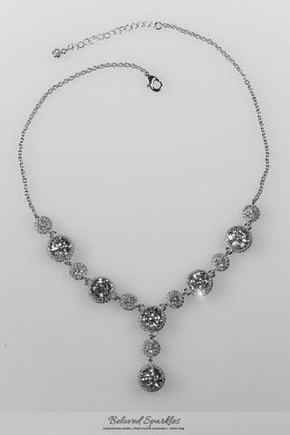 Jacky Fashion Milgrain Round Dangle Necklace | 45 Carat | Cubic Zirconia - Beloved Sparkles
 - 5