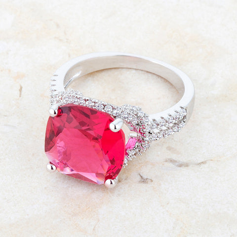 Charlene Ruby Red Classic Statement Cocktail Ring | 8 Carat | Cubic Zirconia - Beloved Sparkles