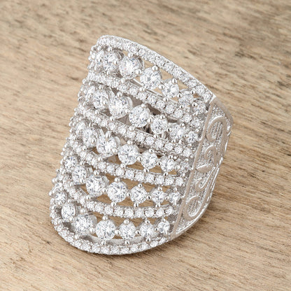 Charlyn Art Deco Cluster Statement Cocktail Ring | 7 Carat | Cubic Zirconia - Beloved Sparkles