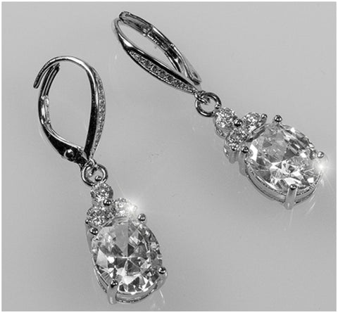 Amanda Oval Drop Dangle Earrings | 2.5ct