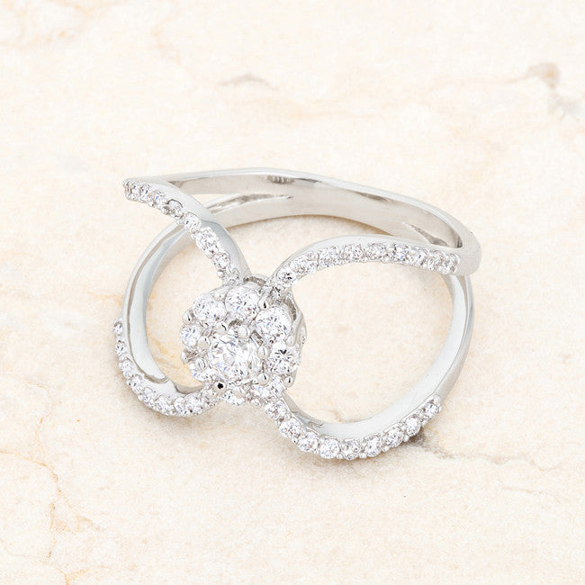 Joyce Delicate Floral Wrap Fashion Cocktail Ring | 1.5 Carat |Cubic Zirconia - Beloved Sparkles
 - 5