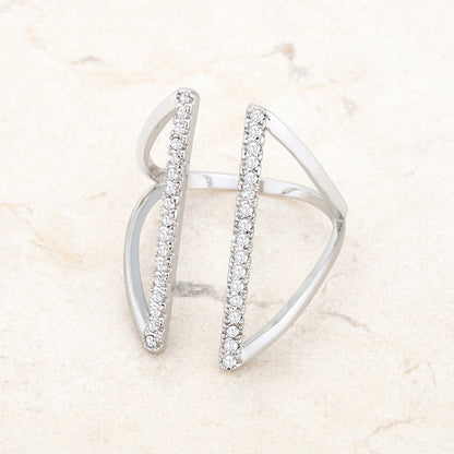 Jena Silver Parallel Fashion Ring | 0.2ct