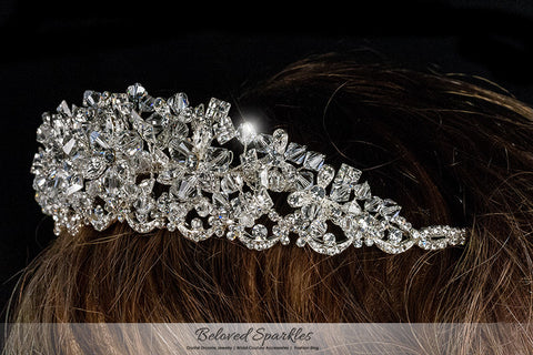 Azalea Crystal Flower Silver Tiara | Swarovski Crystal - Beloved Sparkles
 - 5