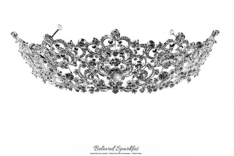 Lorelei Royal Statement Silver Tiara | Swarovski Crystal - Beloved Sparkles
 - 5