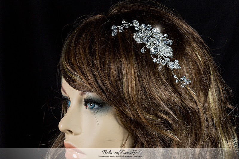 Derica Curved Leaves Hair Comb | Swarovski Crystal - Beloved Sparkles