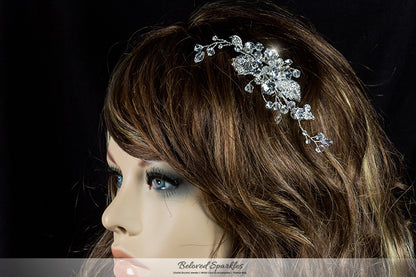 Derica Curved Leaves Hair Comb | Swarovski Crystal - Beloved Sparkles
