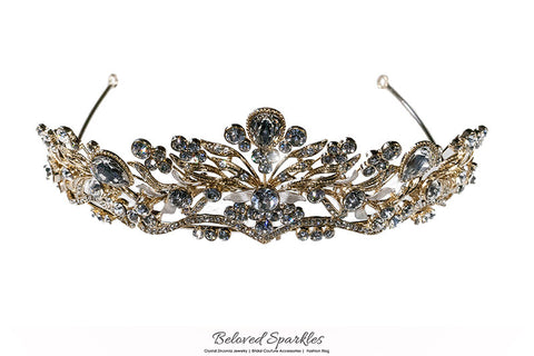 Sabella Victorian Art Deco Gold Tiara | Swarovski Crystal - Beloved Sparkles
 - 6