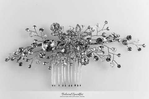 Sisley Garden Flower Leaves Hair Comb | Swarovski Crystal - Beloved Sparkles
 - 6