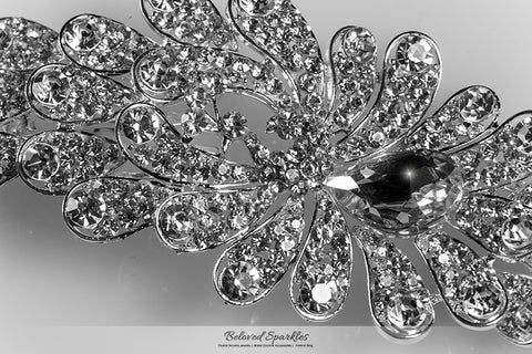 Daisey Bejeweled Floral Hair Comb | Crystal - Beloved Sparkles