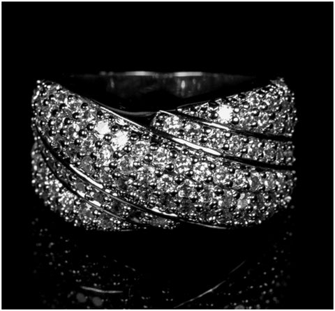 Flair Cluster Fashion Pave Wide Band Ring | 7ct | Cubic Zirconia - Beloved Sparkles
 - 6