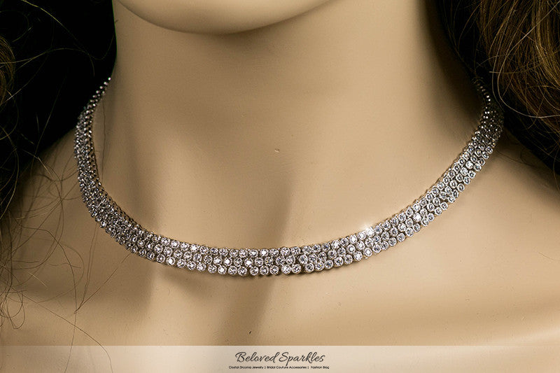 3 Carat Diamond Tennis Necklace set in 14K White Gold