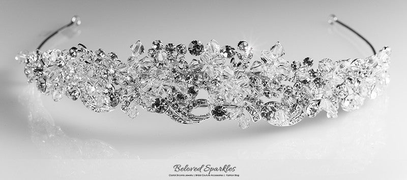 Leda Cluster Statement Silver Tiara | Swarovski Crystal - Beloved Sparkles
 - 6
