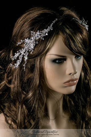 Reina Floral Spray Hair Comb | Swarovski Crystal - Beloved Sparkles
 - 6