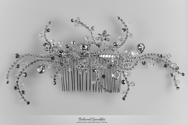 Fidelia Floral Treasures Hair Comb | Swarovski Crystal - Beloved Sparkles