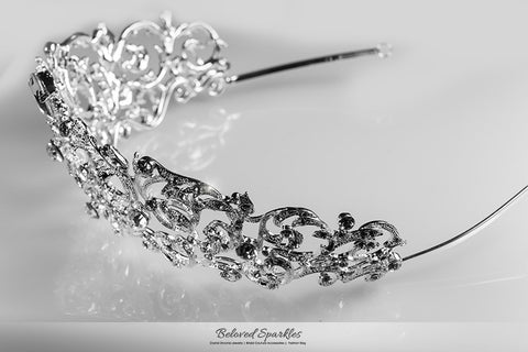 Matilda Victorian Romantic Silver Tiara | Swarovski Crystal - Beloved Sparkles
 - 6