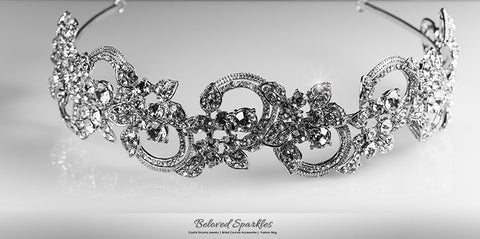 Jorgina Swirl Romance Silver Headband | Swarovski Crystal - Beloved Sparkles
 - 6