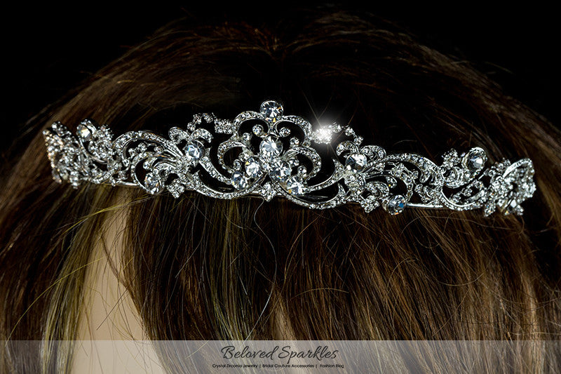 Brianna Romantic Royal Silver Tiara | Swarovski Crystal - Beloved Sparkles
 - 6