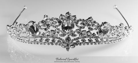 Devora Royal Silver Statement Tiara | Swarovski Crystal - Beloved Sparkles
 - 6