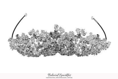 Madison Garden Cluster Silver Tiara | Swarovski Crystal - Beloved Sparkles
 - 6