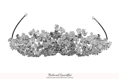 Madison Garden Cluster Silver Tiara | Swarovski Crystal - Beloved Sparkles
 - 6