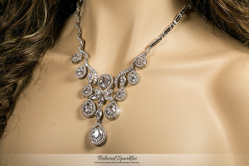 Amadela Vintage Teardrop Necklace Set | 80 Carat | Cubic Zirconia - Beloved Sparkles