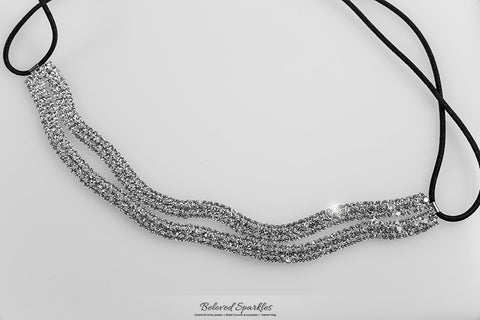 Conesa Crystal Two Rows Stretchable Headband | Rhinestone - Beloved Sparkles