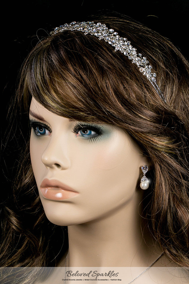 Krisma Floral Cluster Silver Tiara | Swarovski Crystal - Beloved Sparkles
 - 6