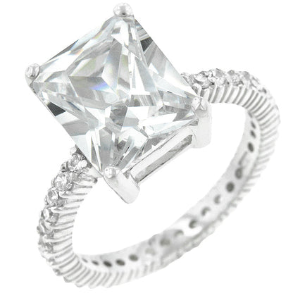 Marlene 6ct Radiant CZ Engagement Ring | 7ct | Sterling Silver